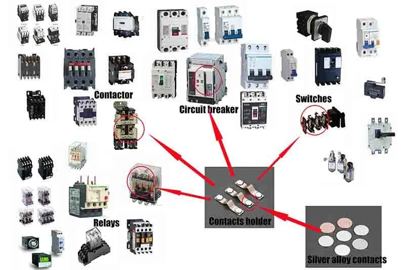 Electrical Contact Rivet, Silver Contacts, Contact Point, Trimetal / Bimetal Contact Rivets