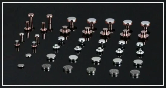 Rivetti bimetallici Agni in lega di rame argento nichel da 3 mm per contatti elettrici per interruttori